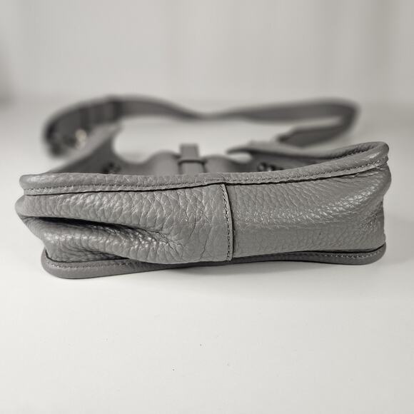 Rebecca Minkoff Unlined Feed Leather Crossbody Bag Gray Studded - Picture 9 of 13